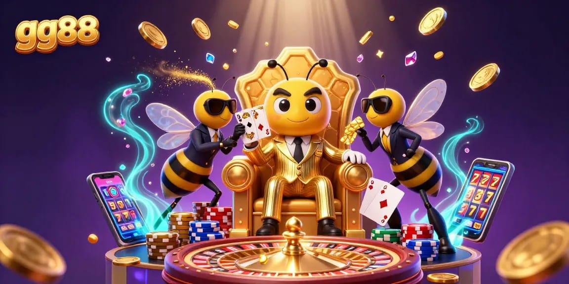 Experience the excitement of gg88 with our vibrant casino scene showcasing games and characters.