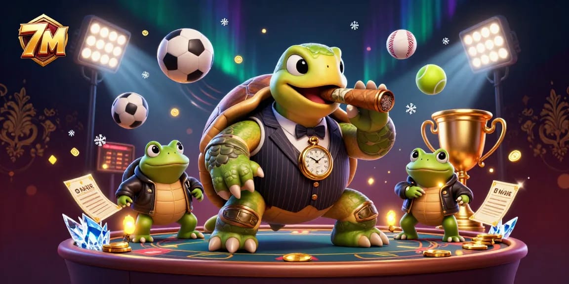 Engage with the thrill of 7M sports betting illustrated in an action-packed casino scene.