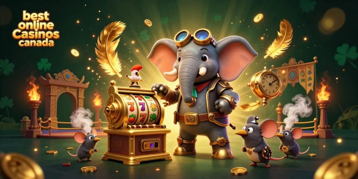 Experience the thrill at the best online casinos Canada with our engaging steampunk casino scene!