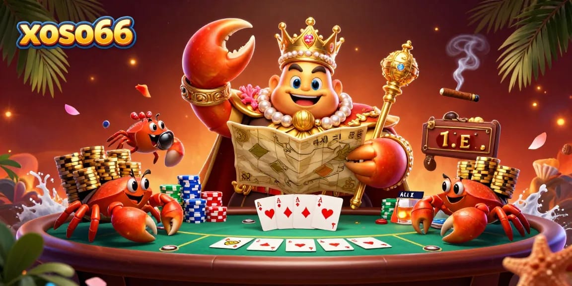 Experience thrilling poker action with xoso66's dynamic characters in a vibrant casino scene.