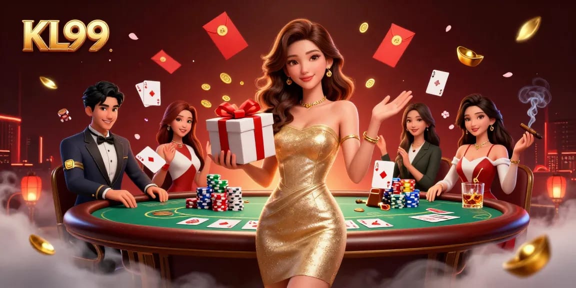 Play and win at KL99 while enjoying a festive Lunar New Year casino theme.