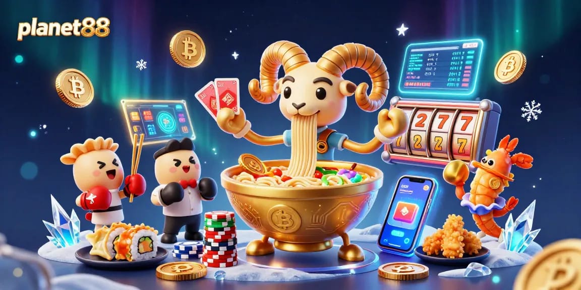 Engage with planet88 and experience thrilling jackpot adventures in a festive 3D illustration.