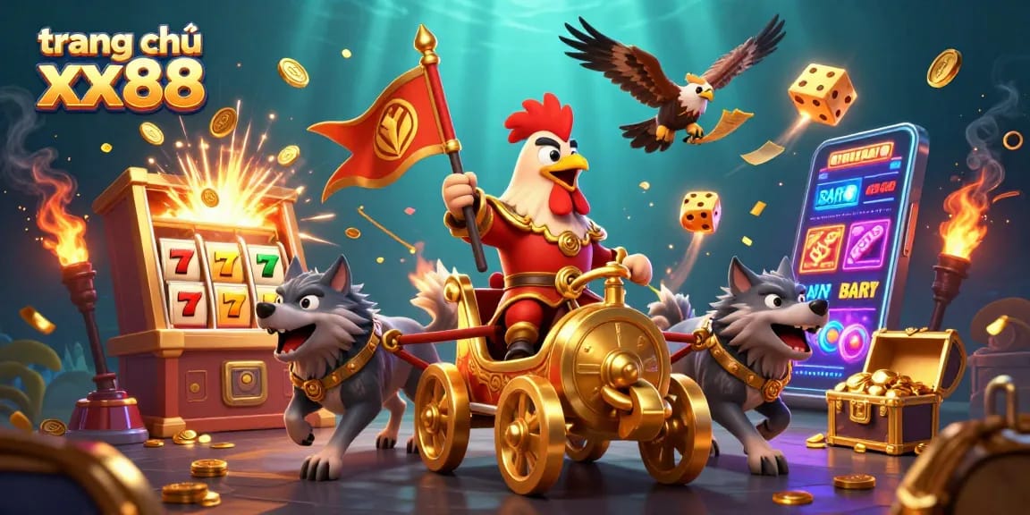 Experience thrilling gameplay at trang chủ xx88 with a vibrant 3D casino scene showcasing exciting game elements.