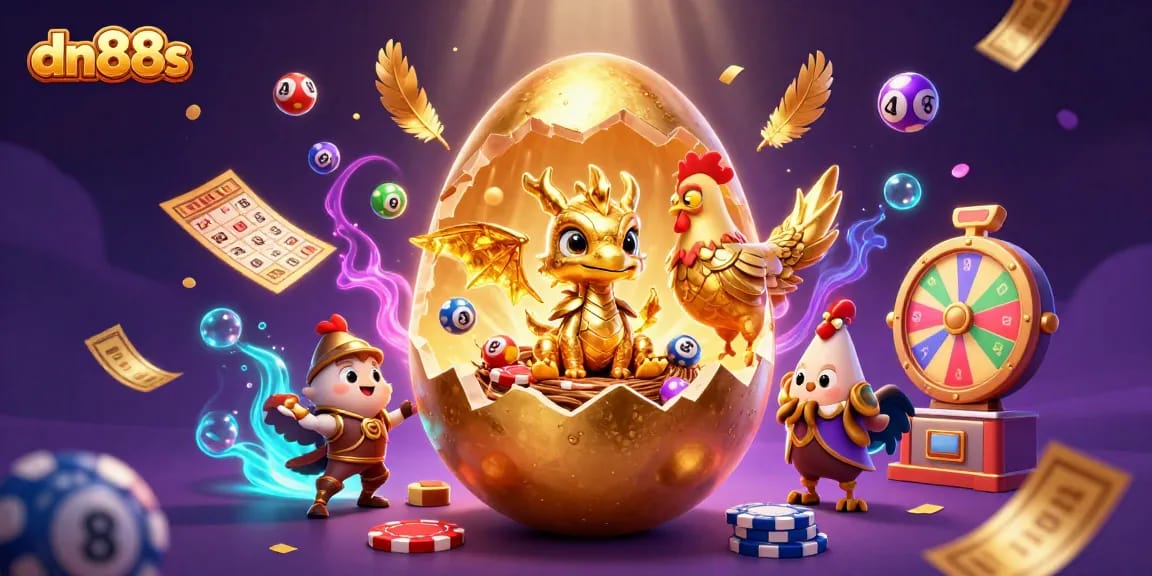 Experience excitement with dn88s as a golden dragon emerges from a poker chip nest!