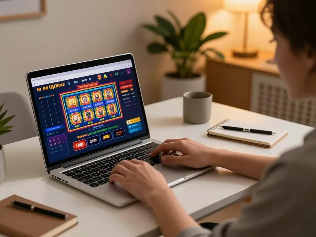 Person actively engaging in online gambling at GO8, showcasing a stylish gaming setup.