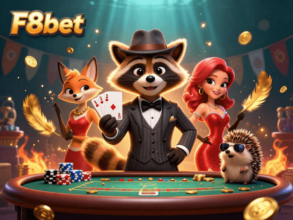 Experience the excitement of F8bet with dynamic gambling characters and rich casino elements.