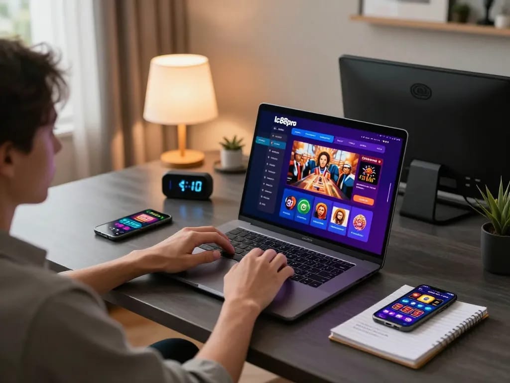 Explore gaming strategies on lc88pro with an elegant home office setup for online casino