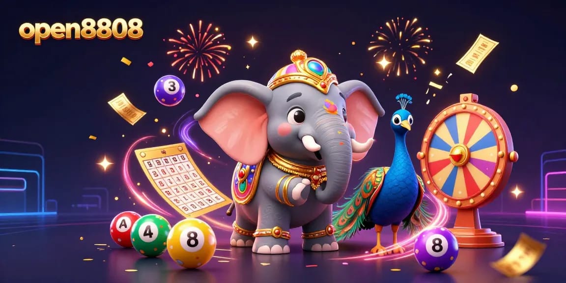 Engage with the vibrant atmosphere of open8808 as colorful lottery balls and festive elements enhance the gambling experience.