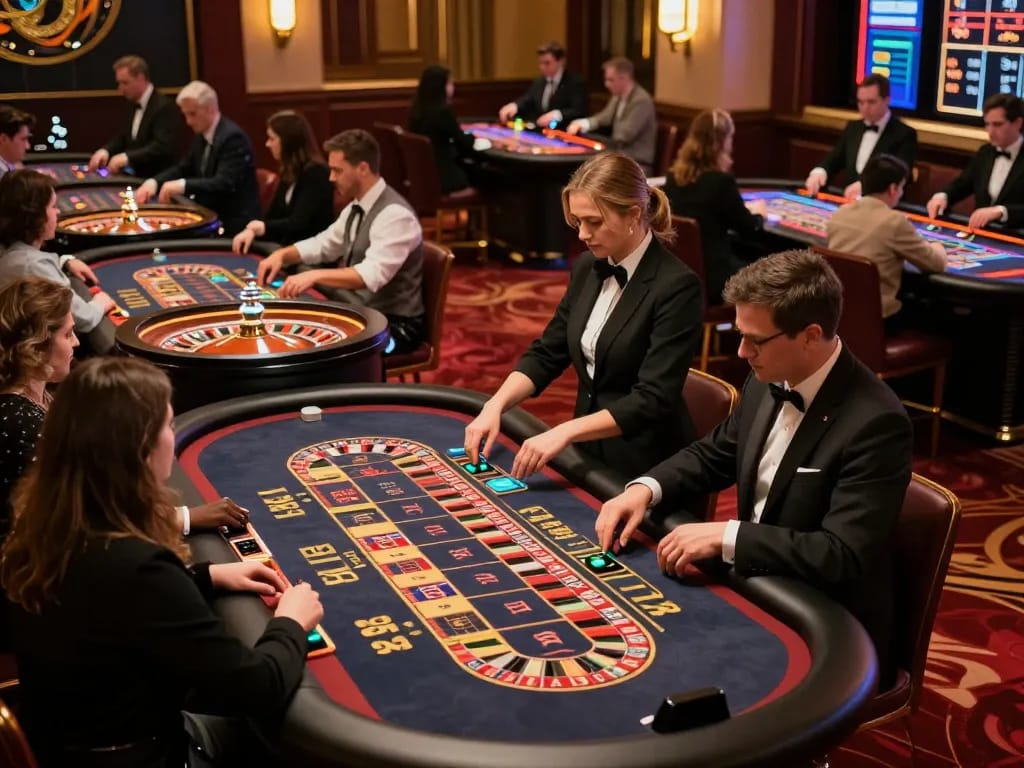 Players engaging at roulette tables in the lively sc88 casino, showcasing winning moments and vibrant atmosphere