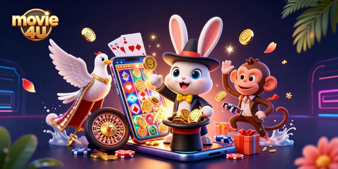 Experience thrilling gameplay and big wins with movie 4u's vibrant casino illustration showcasing dynamic characters.