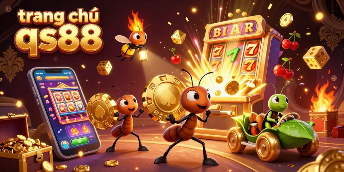 Experience the excitement of the trang chủ qs88 with ants carrying a giant poker chip in an action-packed casino heist.