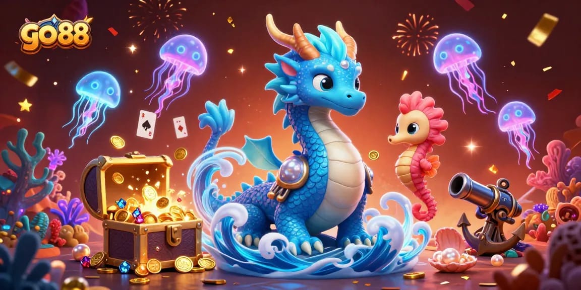 Experience thrilling wins at go 88, featuring vibrant underwater gaming elements and exciting characters.