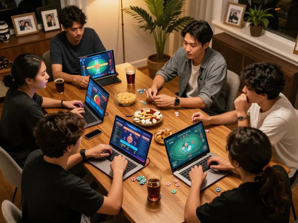 Gather around for exciting gambling moments on Trang Chủ XX88 while enjoying a fun online poker night.