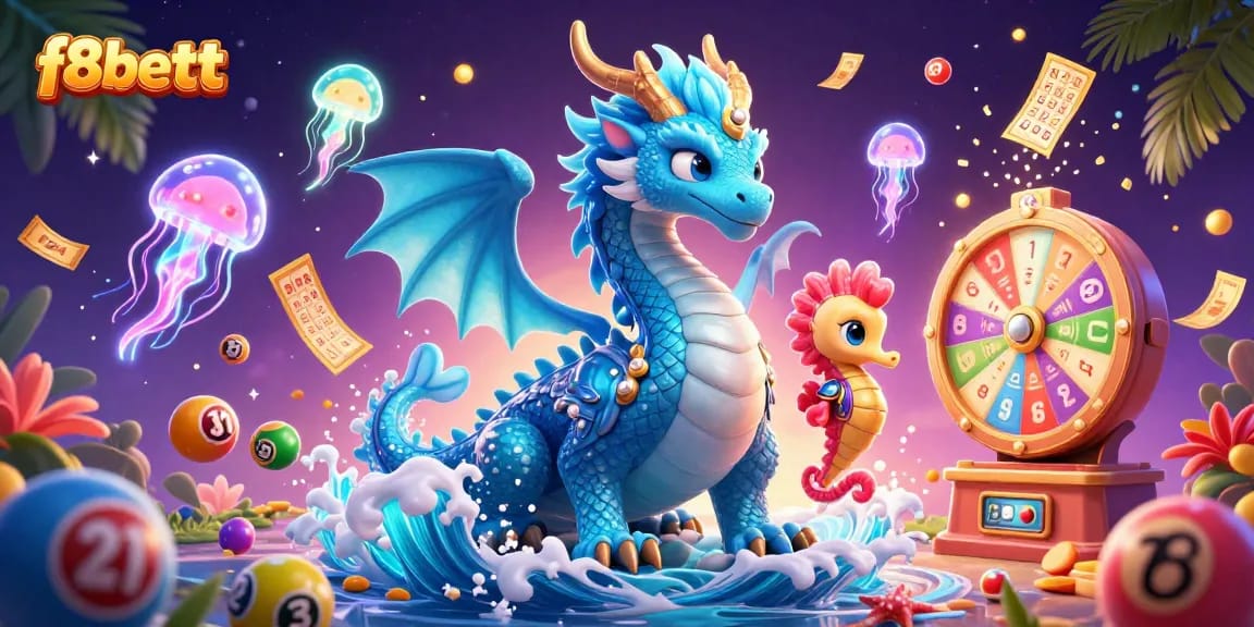 Experience f8bettt's exciting lottery scene with vibrant lottery elements and lively characters.