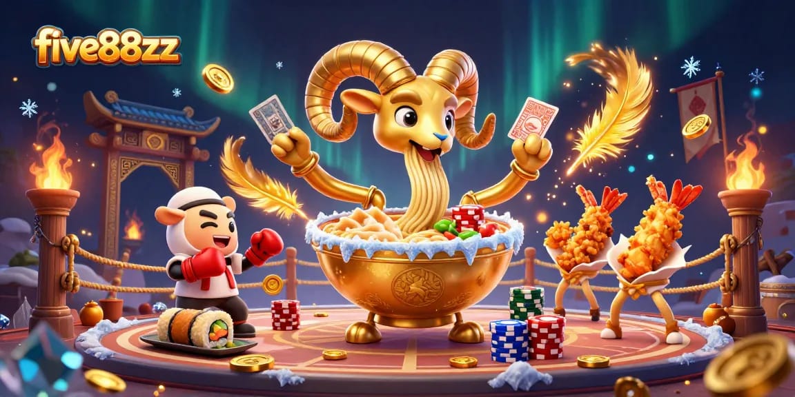 Engage with five88zz in this vibrant 3D casino scene featuring unique characters and dynamic betting action.