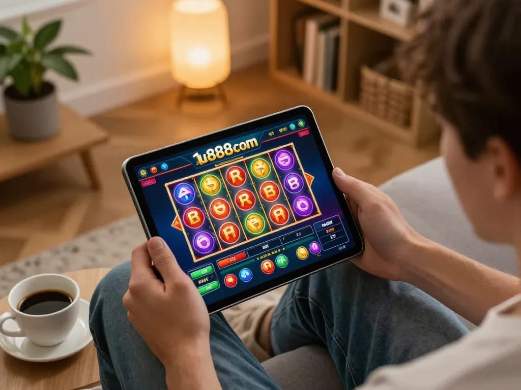 Player enjoying the 1u888com casino app during an engaging online gaming session.