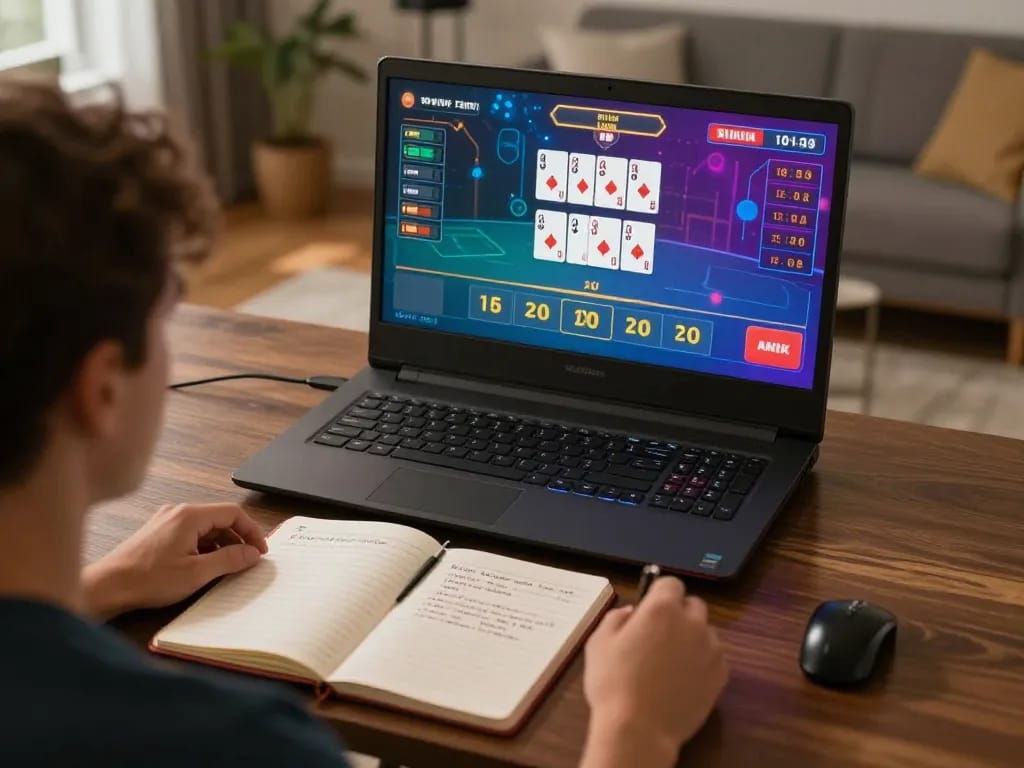 Player enjoying a live dealer game on a tablet, showcasing the engaging experience of 79sodoni online gaming.