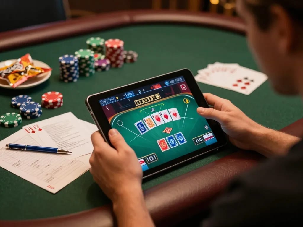 GEN88 player strategizing wins on tablet in cozy gaming setup
