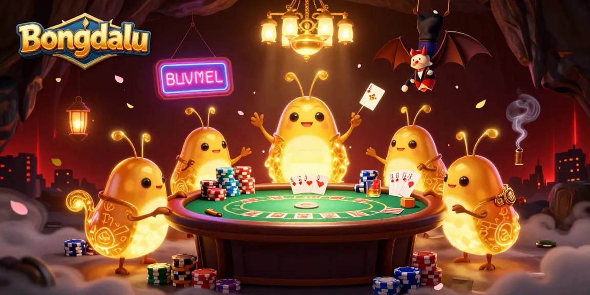 Bongdalu provides vibrant live casino action with glowworms illuminating a dynamic gaming scene.