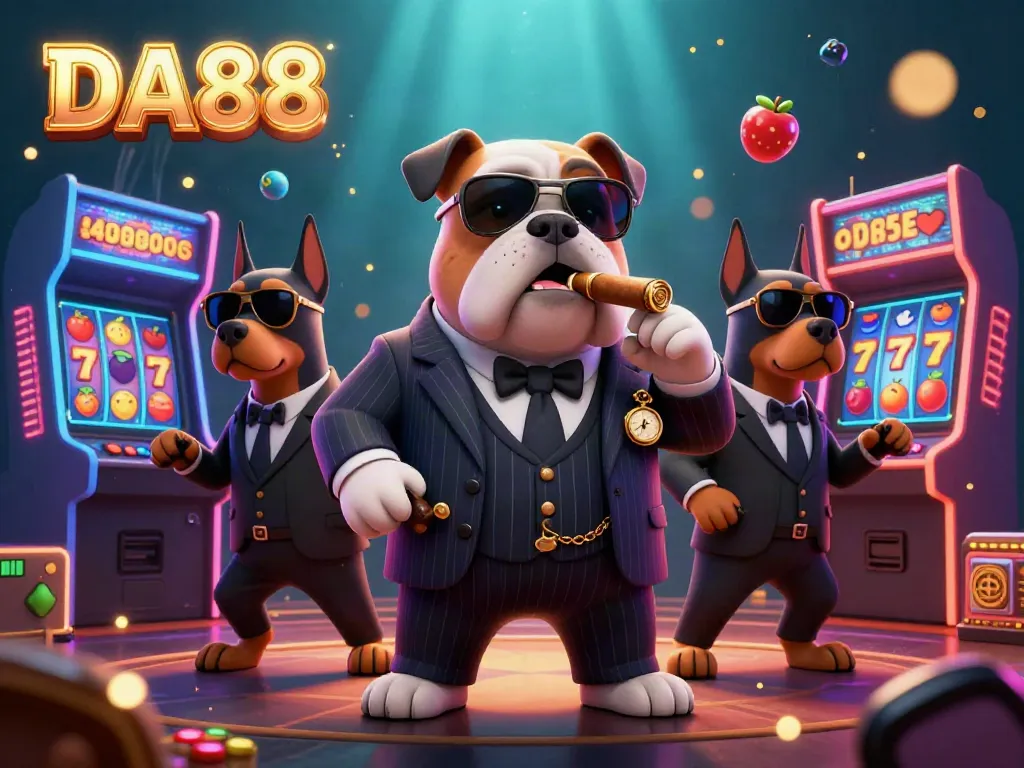 Engage in thrilling slot gameplay featuring DA88 with a powerful bulldog mobster and his Doberman bodyguards.