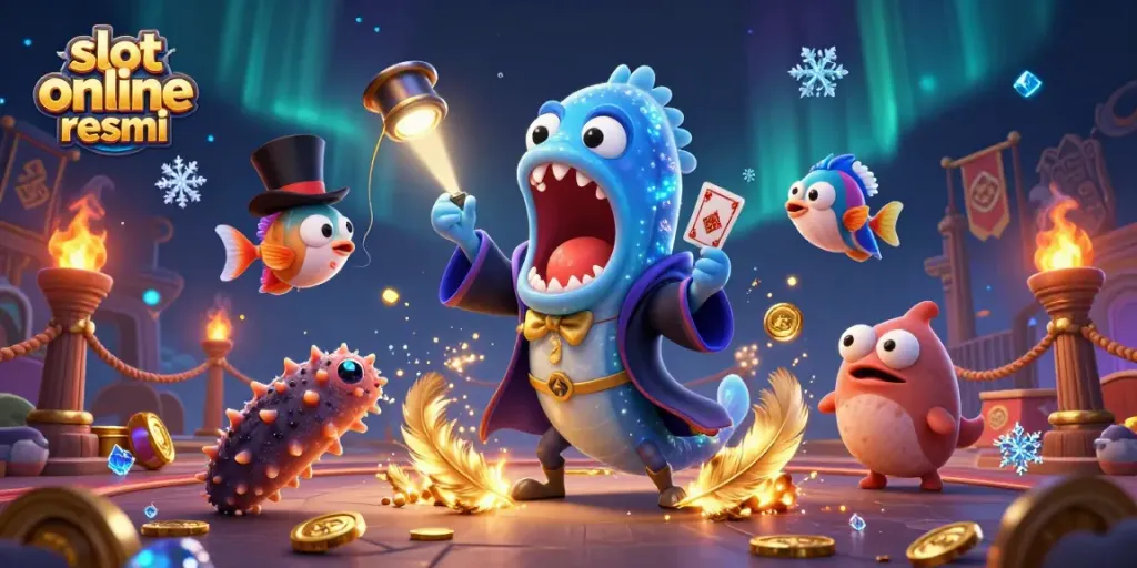 Spin and win with the vibrant slot online resmi illustration featuring dynamic casino-themed characters.