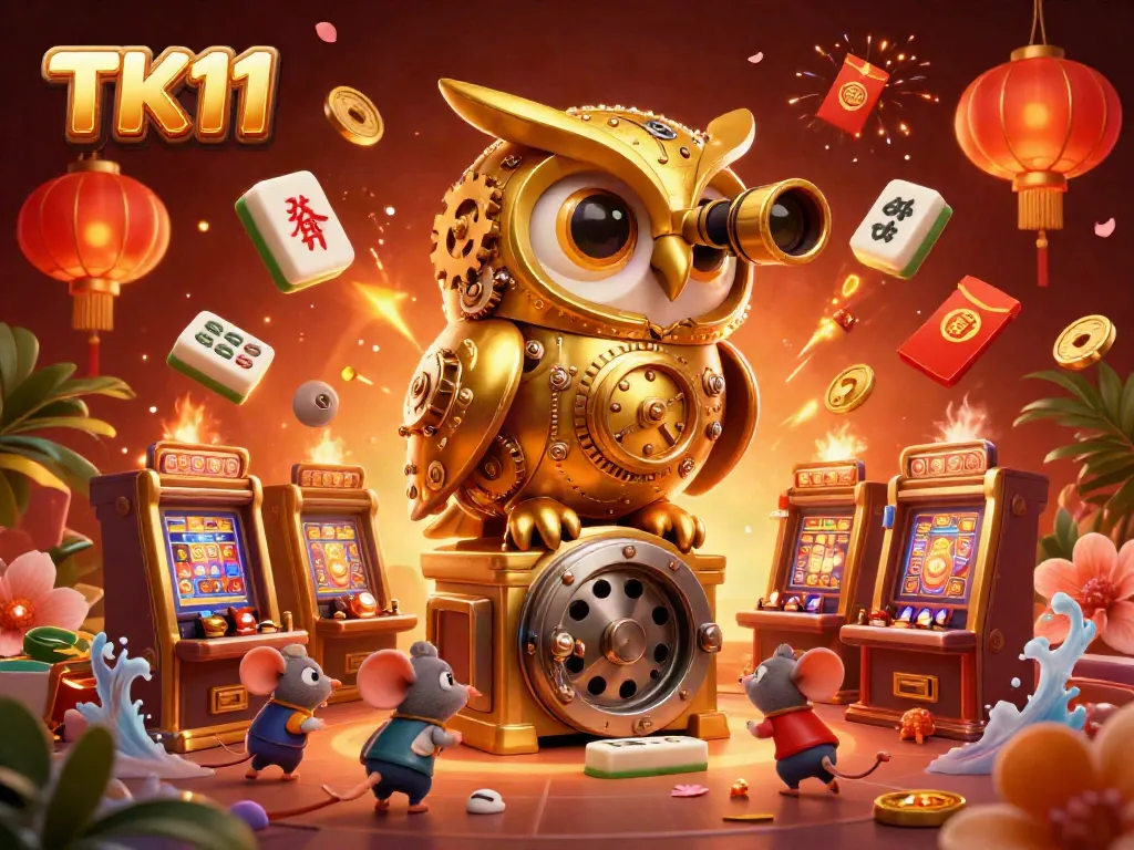 Experience excitement at TK11 with our golden owl overseeing dynamic casino action.