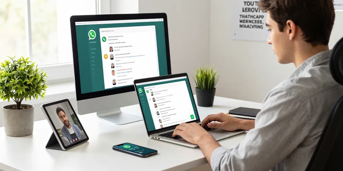Dynamic workspace showing WhatsApp網頁版 in use, highlighting productivity and communication.