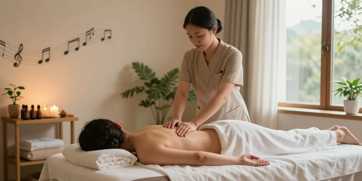 Massage near me Burlington - Professional massage therapist providing a soothing treatment in a tranquil therapy room.