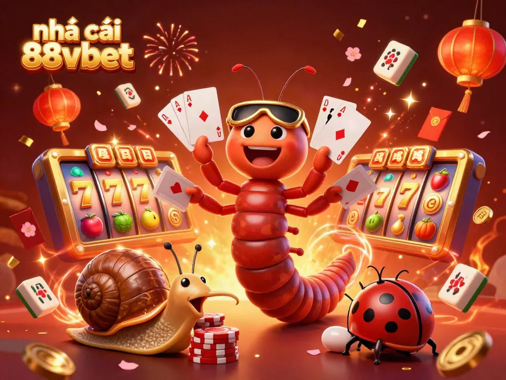 Engage with the exhilarating world of nhà cái 88vbet, featuring vibrant characters amidst casino excitement.