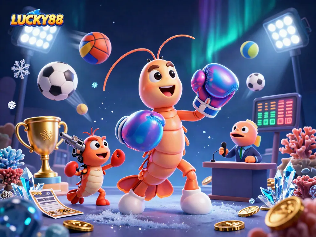 LUCKY88 sports betting scene with colorful characters and dynamic elements for an engaging experience