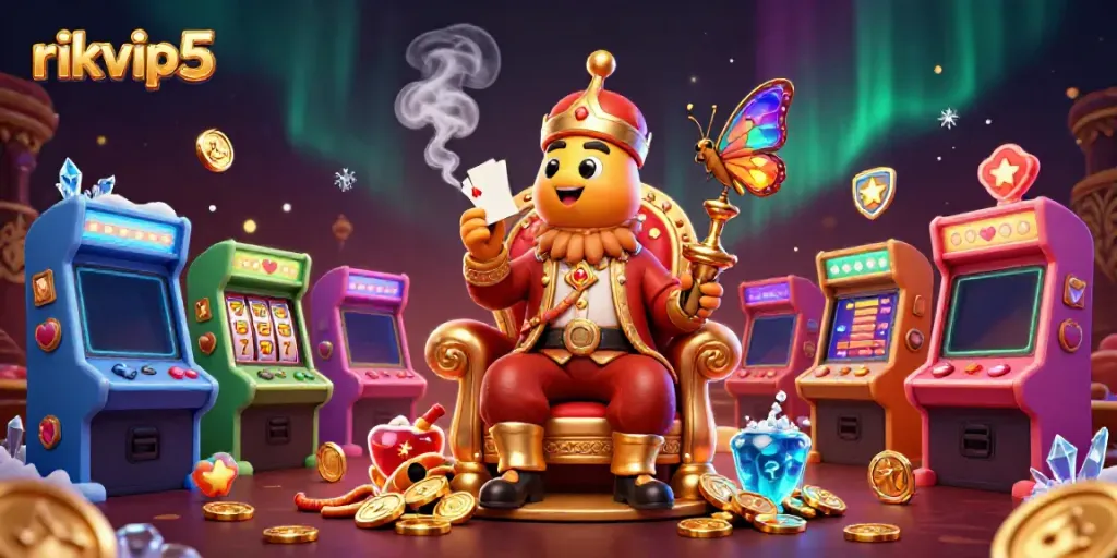 Experience exciting gameplay at rikvip5 with vibrant casino scenes featuring animations and poker symbols.