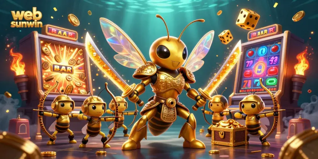 Engage with a vibrant web sunwin experience through this captivating 3D casino scene.