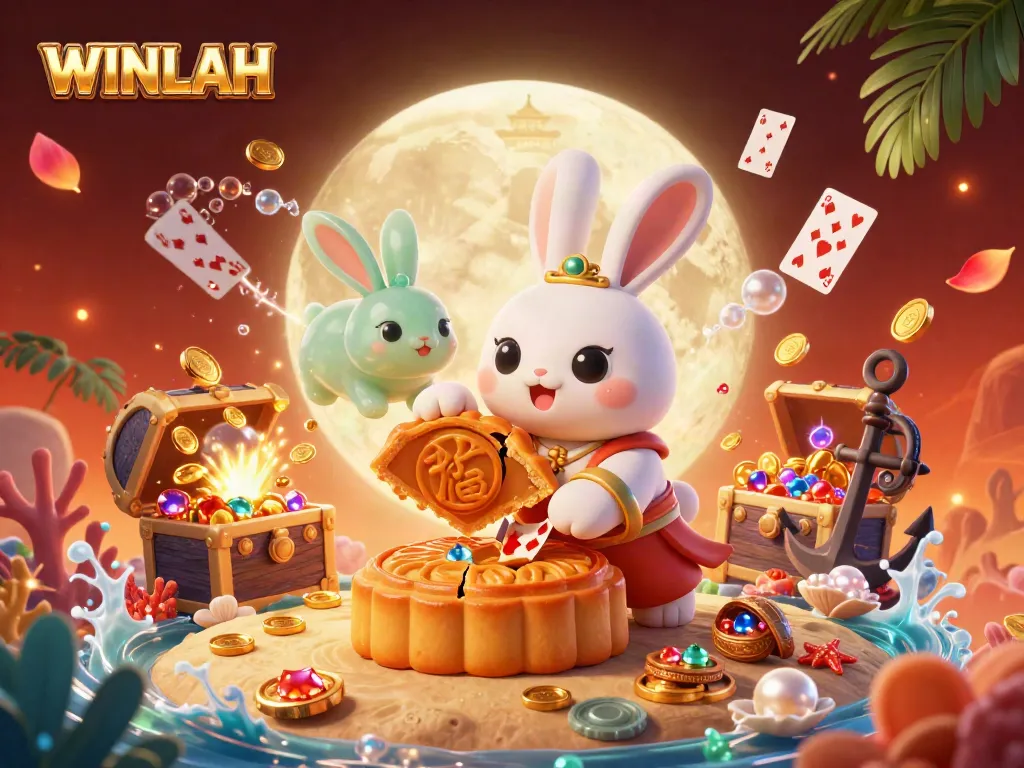 Jump into the action with WINLAH as the moon rabbit reveals poker chips from mooncakes!