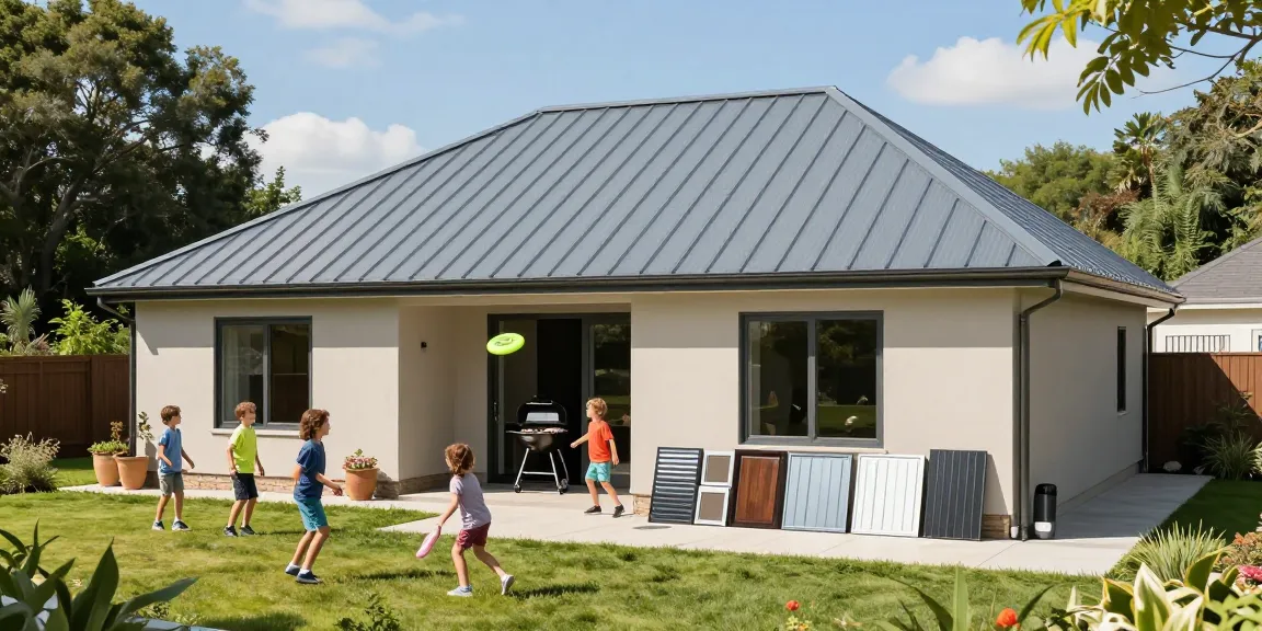 Durable and stylish metal roofing products Ontario showcased on a modern family home.
