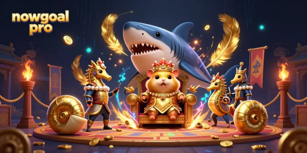 Experience the thrill of action with nowgoal pro in this dynamic casino-themed scene featuring a fierce hamster king.