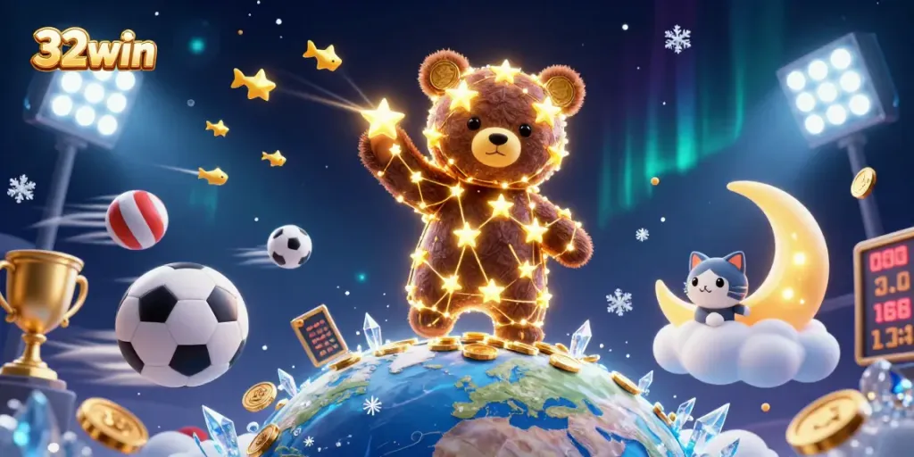 Experience winning thrills with 32win, where celestial characters scoop up coins and invite luck!