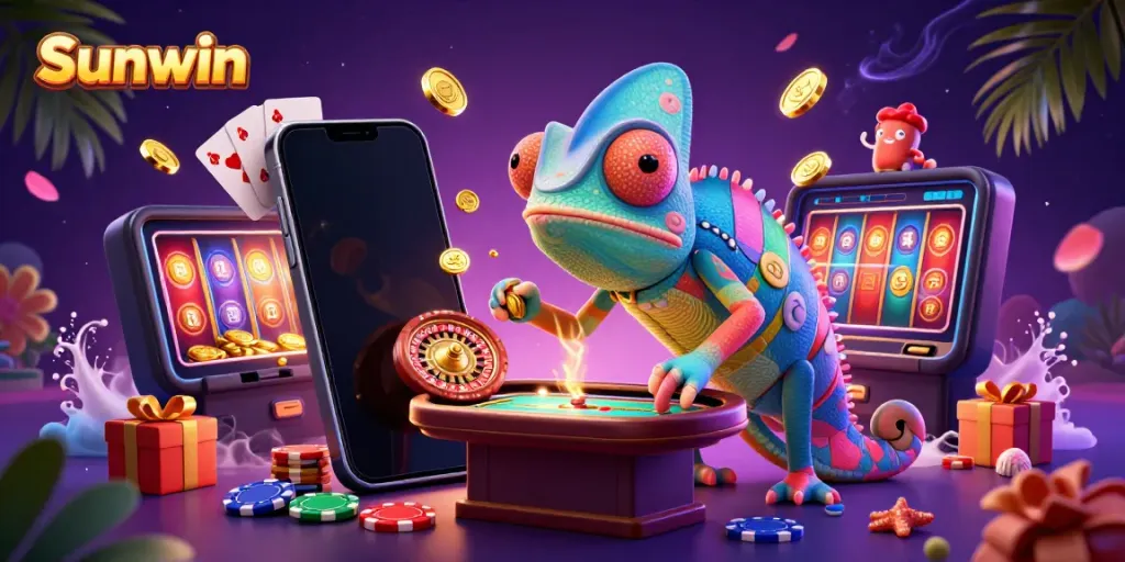 Engage in exhilarating gameplay at Sunwin with vibrant colors and casino elements.