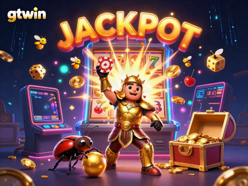 Win big with gtwin's exciting slot gaming experience, featuring vibrant characters and dynamic casino elements.