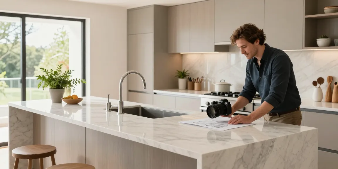 Custom countertops Hamilton showcased in a modern kitchen design consultation