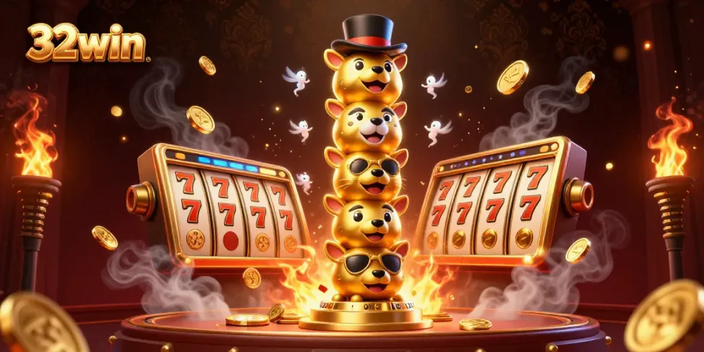 Spin and win with the dynamic casino experience at 32win featuring gold elements and a vibrant atmosphere.