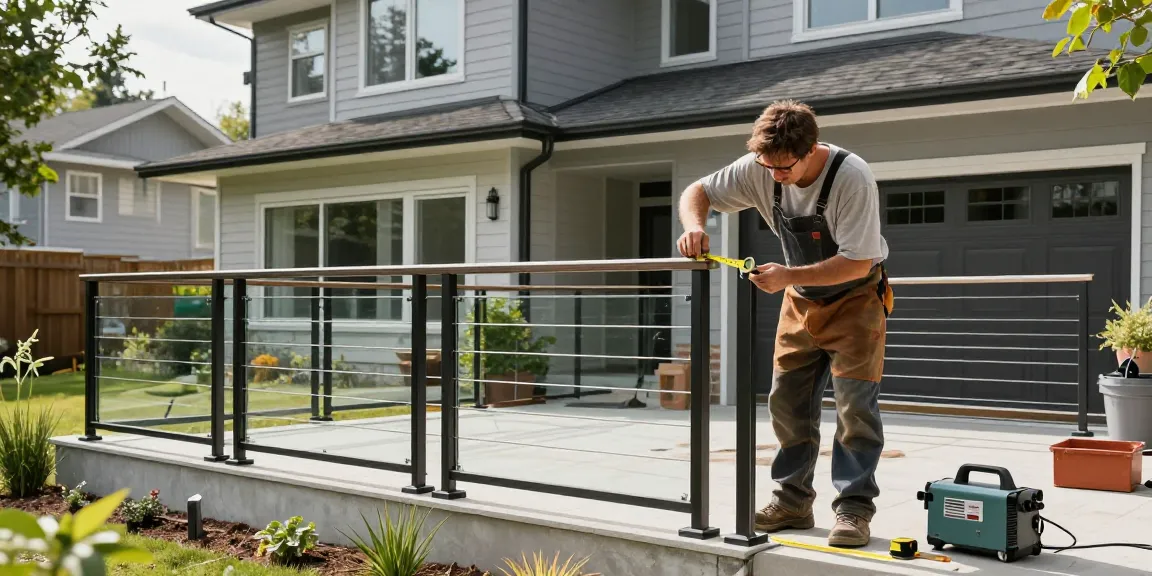 Custom railings being crafted in West Vancouver with modern materials and expert attention to detail