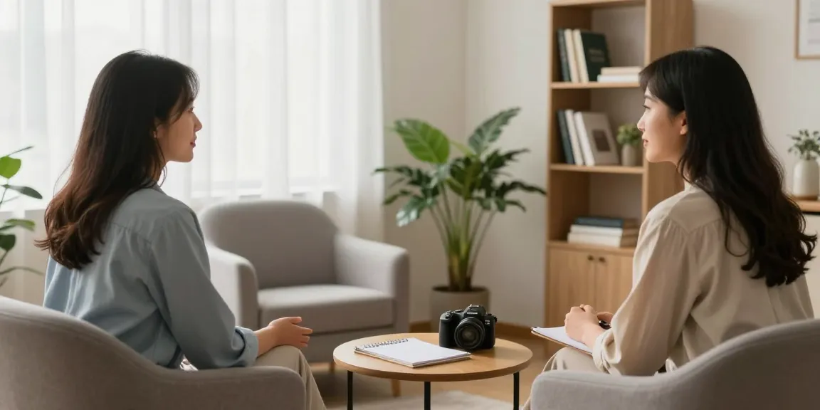 Therapy session illustrating psychotherapy haldimand in a calm and inviting office setting with a therapist and client.