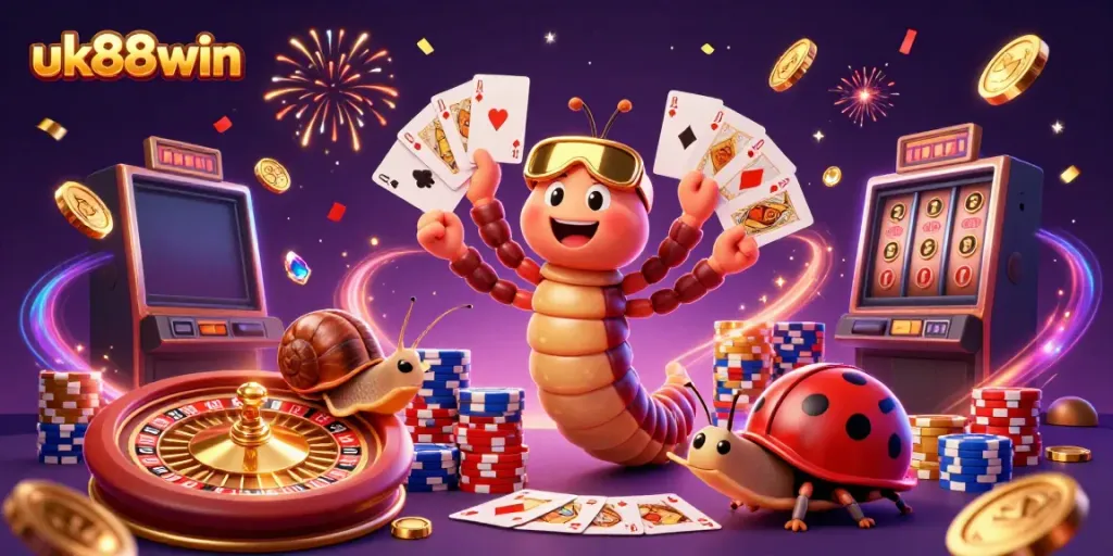 Experience the thrill of gambling with uk88win’s dynamic casino scene featuring entertaining characters and exciting game elements.