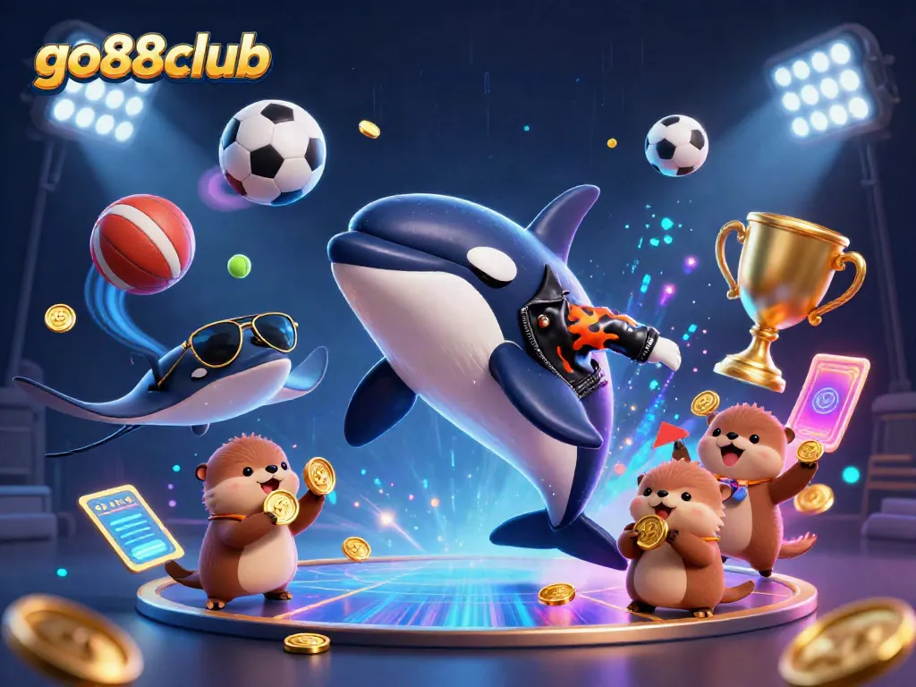 Experience thrilling moments at go88club with vibrant 3D characters celebrating victories in a captivating casino scene.