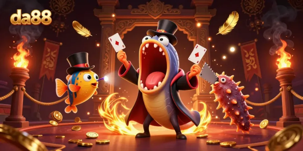 Experience thrilling da88 gaming action with a captivating underwater casino magic scene.