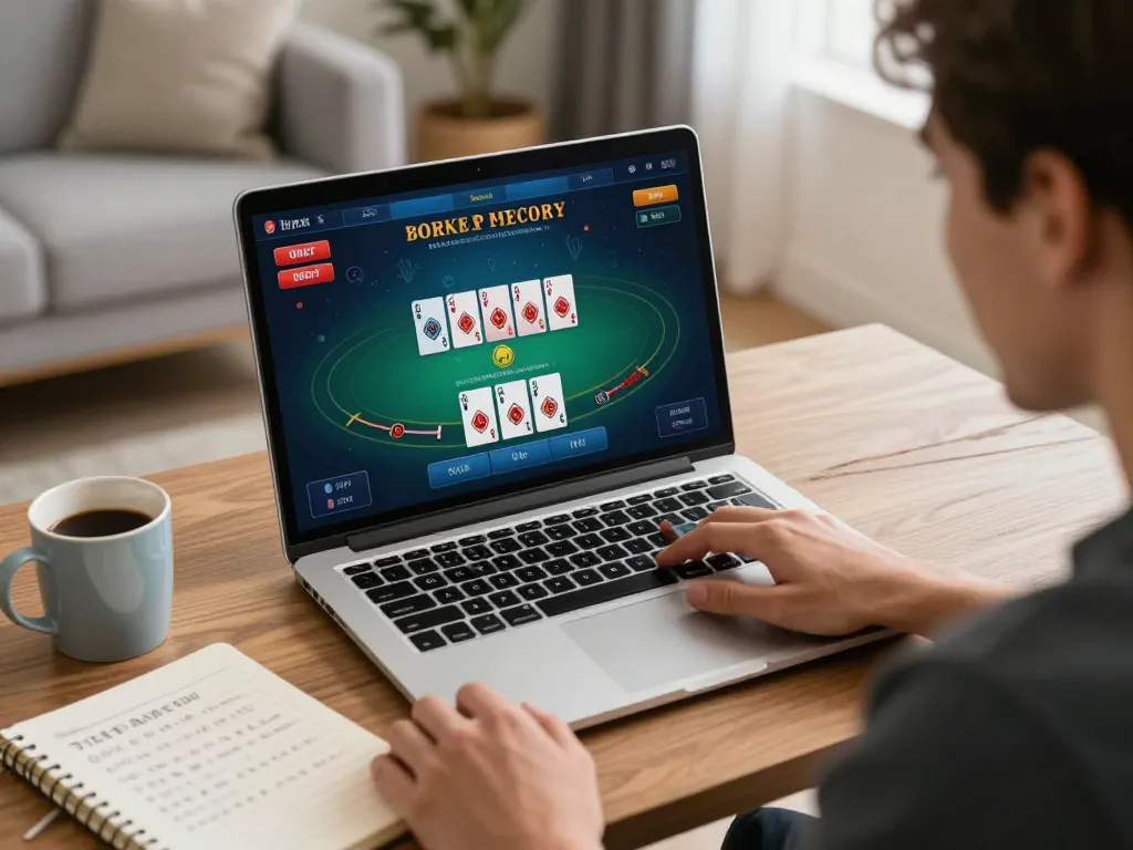 Engaged player at home enjoying a thrilling Blackjack game on Bl555, showcasing a vibrant gaming interface.