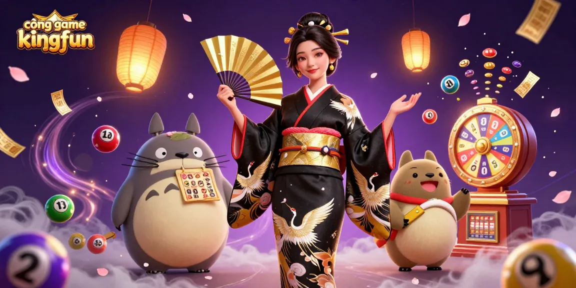 Experience thrilling gaming action at cổng game kingfun with colorful lottery balls and engaging characters.