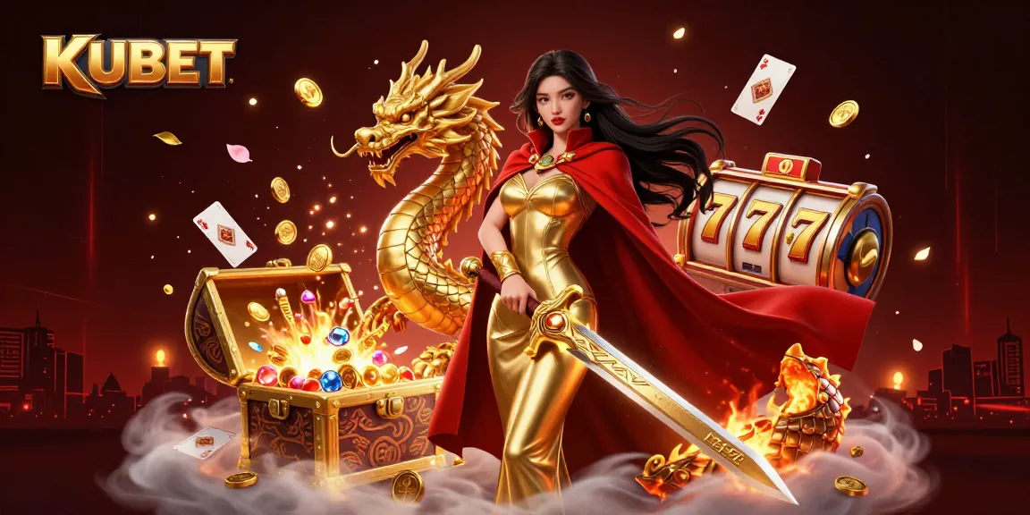 KUBET delivers thrilling casino experiences with dynamic game elements and a stunning warrior queen in an immersive scene.
