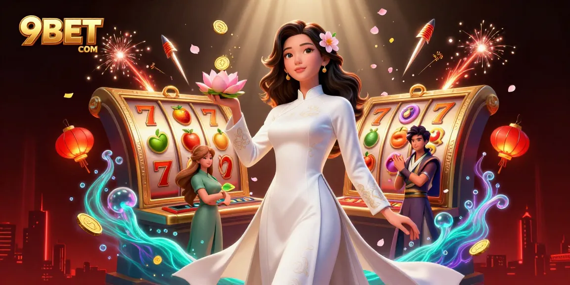 Win big with exciting slot games at 9BET COM, showcasing rich visual elements.