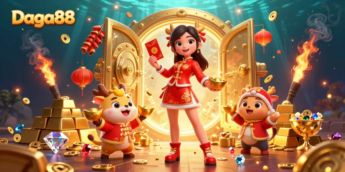 Daga88 captures the excitement of online gambling with vivid, festive visuals of casino themes.